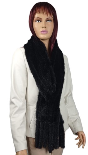szalik z norki plecionej kolor czarny frędzle parys furs 2.jpeg