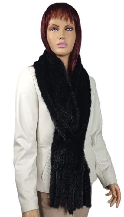 szalik z norki plecionej kolor czarny frędzle parys furs 2.jpeg