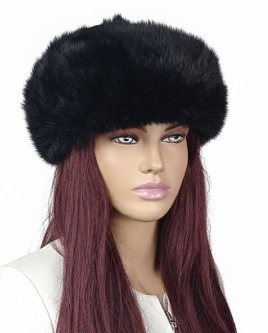 czapka pilotka uszanka futro królika czarna parys furs 2.jpg
