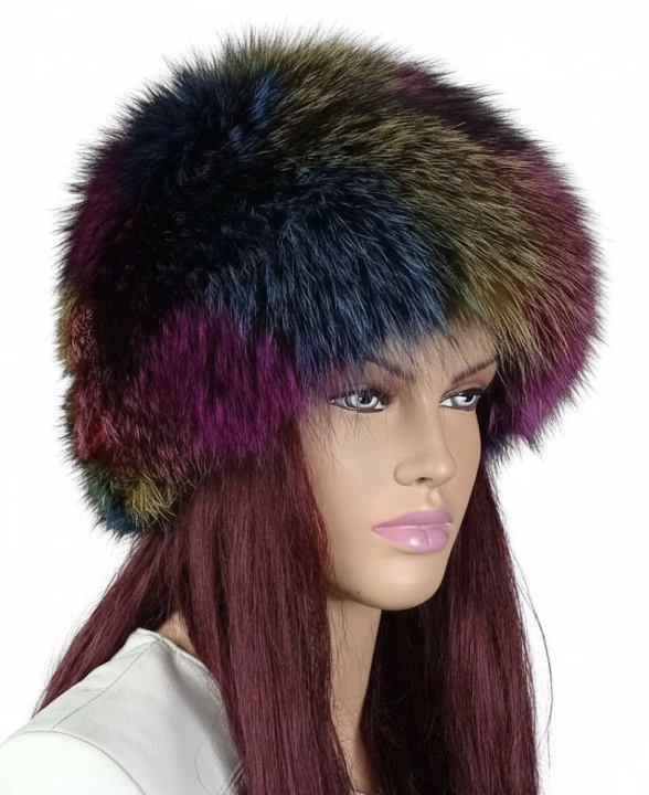 czapka z futra lisa kula multikolor parys furs 2.jpg