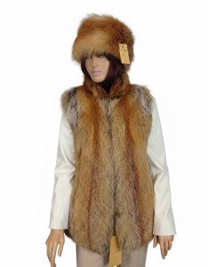 Luksusowa kamizelka futrzana z lisa  – naturalne futro damskie