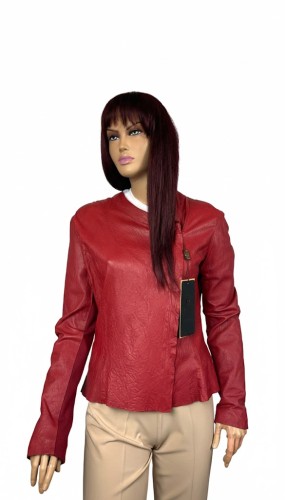 Kurtka damska skórzana czerwona | Model Tomine(3).jpg