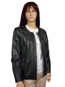 Kurtka skórzana damska na zamek – Model LEANDRA