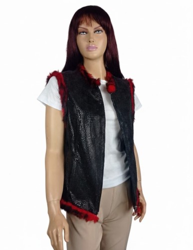 kamizelka czarna z obszyciem futrzanym Parys Furs 2.jpg