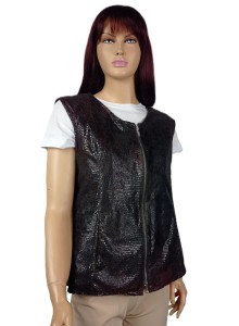 Kamizelka materiałowa błyszcząca - print wężowej skóry