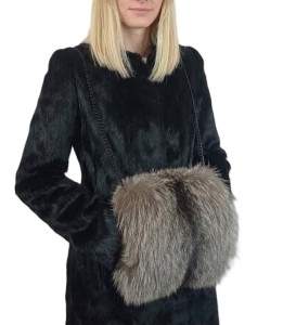 Mufka futrzana z lisa silver