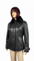Czarna kurtka skórzana damska z podszewką i futerkiem