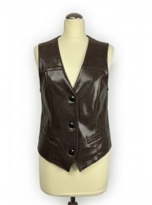 Kamizelka skórzano-materiałowa męska