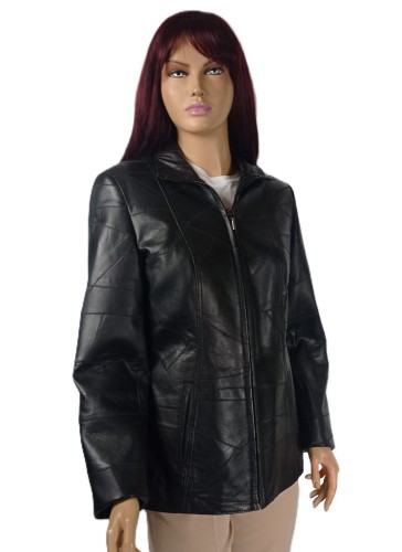 kurtka skórzana Lucy czarna kawałki skóry Parys Furs 3.jpeg