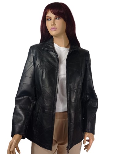 kurtka skórzana Lucy czarna kawałki skóry Parys Furs 1.jpeg