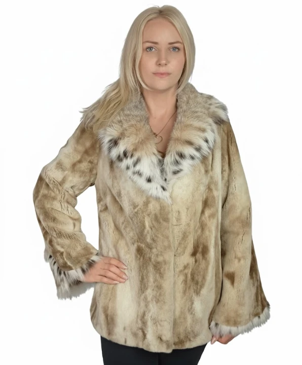 luksusowa kurtka z futra norek z dodatkiem farbowanego futra z lisa Parys Furs 2.JPG