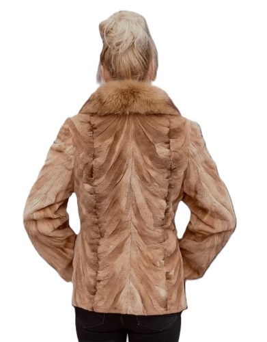 Kurtka damska z naturalnego futra norek, obszycie z lisa. Model VITAL parys furs 1 plecy.JPG