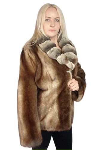 kurtka z futra norek kołnierz z szynszyli Parys Furs 1.JPG