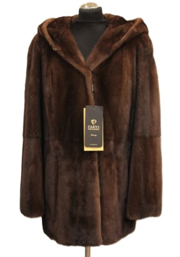 kurtka z futra norek z kapturem brąz parys furs elegancja.JPG