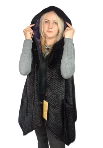 kamizelka z futra norek czarna parys furs fioletowa podszewka luksus1.JPG