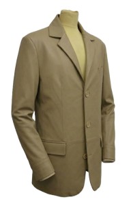 Marynarka męska skórzana - BEIGE