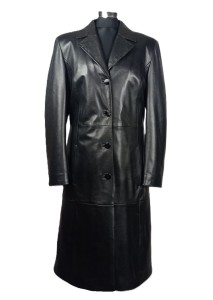 Klasyczny skórzany płaszcz damski. Model Nina