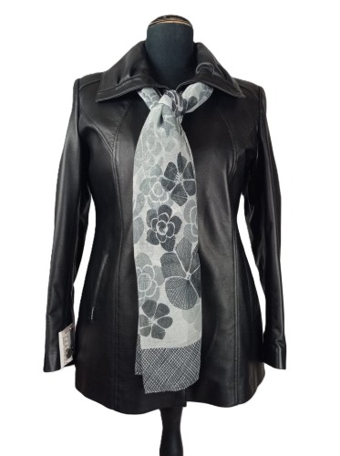 kurtka skórzana Carmen czarna klasyczna z apaszką Parys Furs elegncka.jpeg