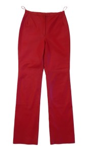 Czerwone spodnie skórzane damskie