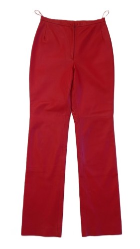 Czerwone spodnie skórzane damskie