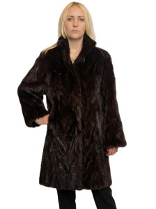 Futro damskie norcze MERY - głęboki brąz