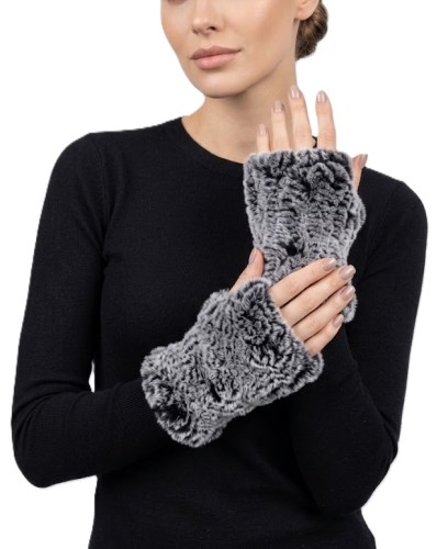 rękawiczki mitenki z futra królika rex szare Parys Furs moda damska 2.jpg