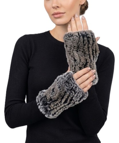 rękawiczki mitenki z futra królika rex zieleń Parys Furs moda damska 2.jpg