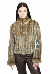 Kurtka z naturalnego futra królika REX - elegancka czerń