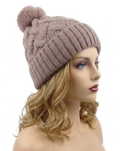 Czapka zimowa pleciona z pomponem1.jpg