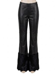 Spodnie skórzane ze wstawkami 