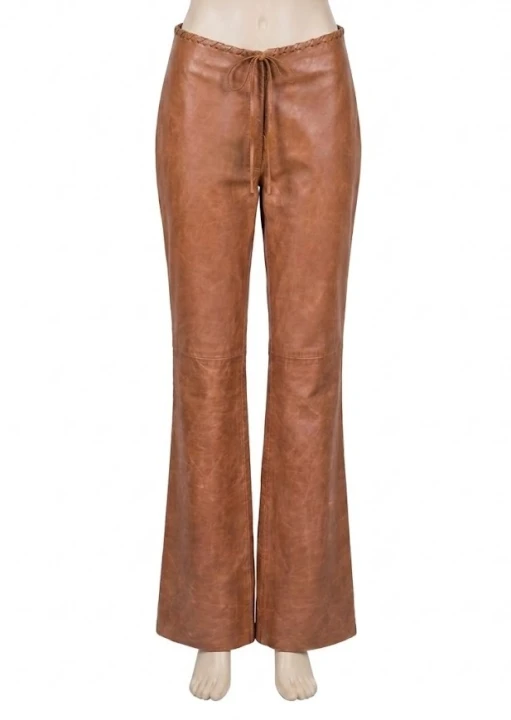Skórzane spodnie damskie karmelowe.jpg