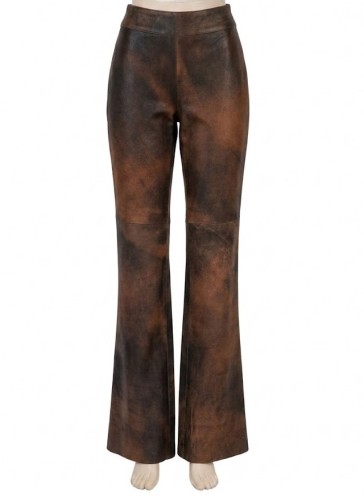 Spodnie skórzane damskie z wysoką talią