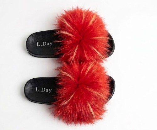 Klapki z naturalnym Futrem