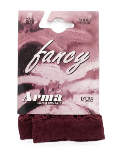 Krótkie skarpetki kabaretki damskie Arma Fancy Short Sock w uniwersalnym rozmiarze, w kolorze głębokiego bordo.jpg