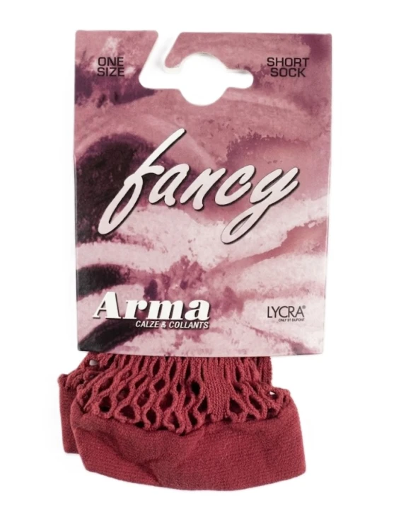 Damskie skarpetki z siateczki Arma Fancy Short Sock z elastanem Lycra, w odcieniu zgaszonego koralu.jpg