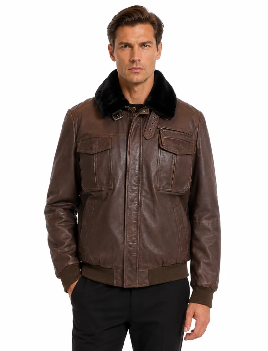 Kurtka skórzana męska - Pilotka odziez skóżana parys furs 1.png