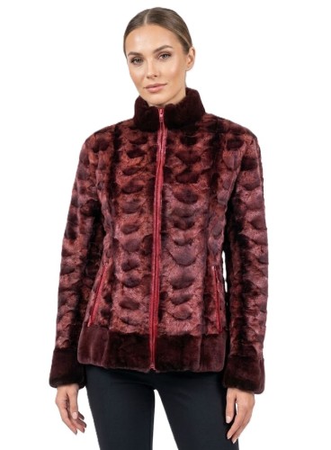 Kurtka z futra norek z obszyciem z futra królika Rex futro naturalne prys furs.jpg
