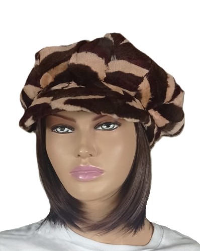 Damska czapka kaszkiet  futro naturalne sklep online Parys Furs.jpeg