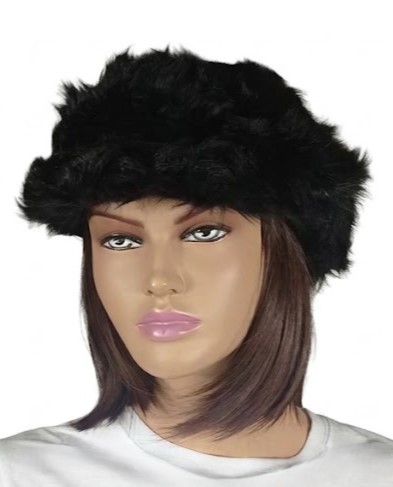 czapka damska z futra kozic Parys furs czarny beret czapka futro naturalne modny kaszkiet.jpg