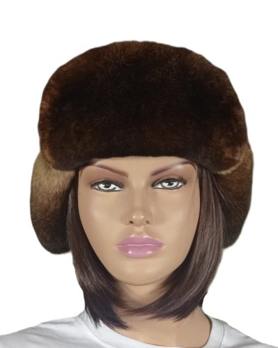 czapka Ftia skóra licowa rex brązowa Parys furs futra naturalne.jpeg
