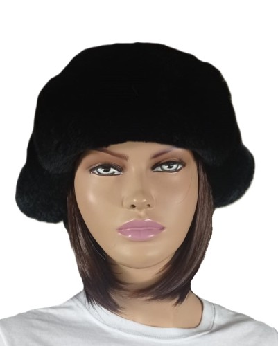 czapka Ftia skóra licowa rex czarna ciepła Parys furs futra naturalne 1.jpeg