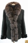 Kożuch Damski z obszyciem z lisa.