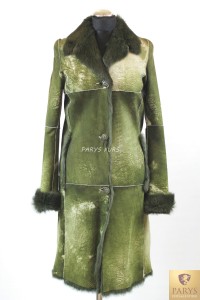 Płaszcz z futerkiem królika – jeansowa skóra SABA