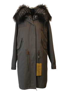 KURTKA PARKA PLUS SZARO - SREBRNY LIS