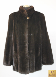 Kurtka naturalne futro norcze MINK MALE-ciemny brąz