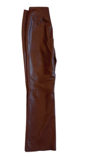  Brązowe spodnie skórzane damskie 