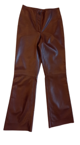  Brązowe spodnie skórzane damskie 
