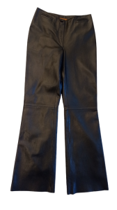 Czarne spodnie damskie ze skóry