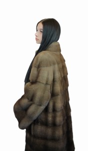 Płaszcz naturalne futro norcze -cieniowany