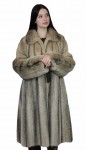 Płaszcz damski z naturalnego futra norek
